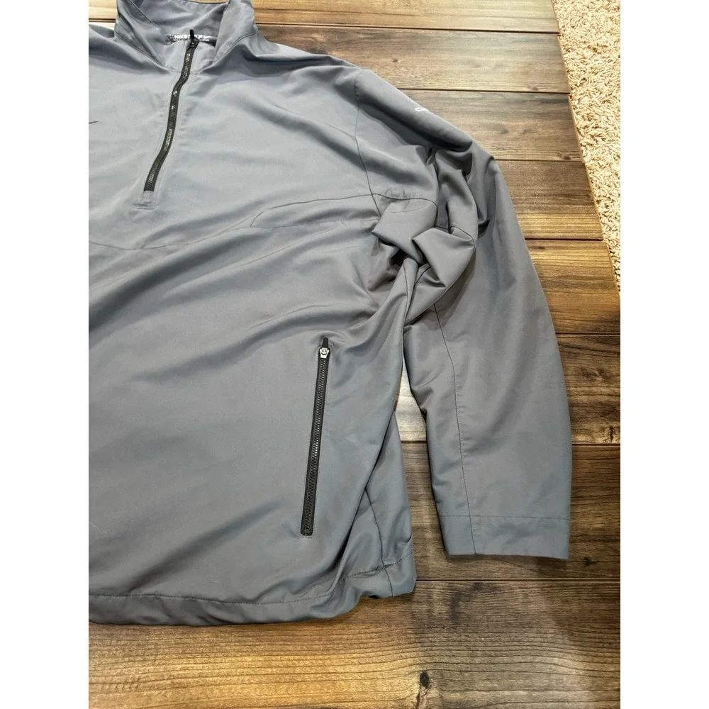 Nike Golf Windbreaker Men's 2XL Gray Dry Fit 1/4 Zip Windbreaker 578675-021